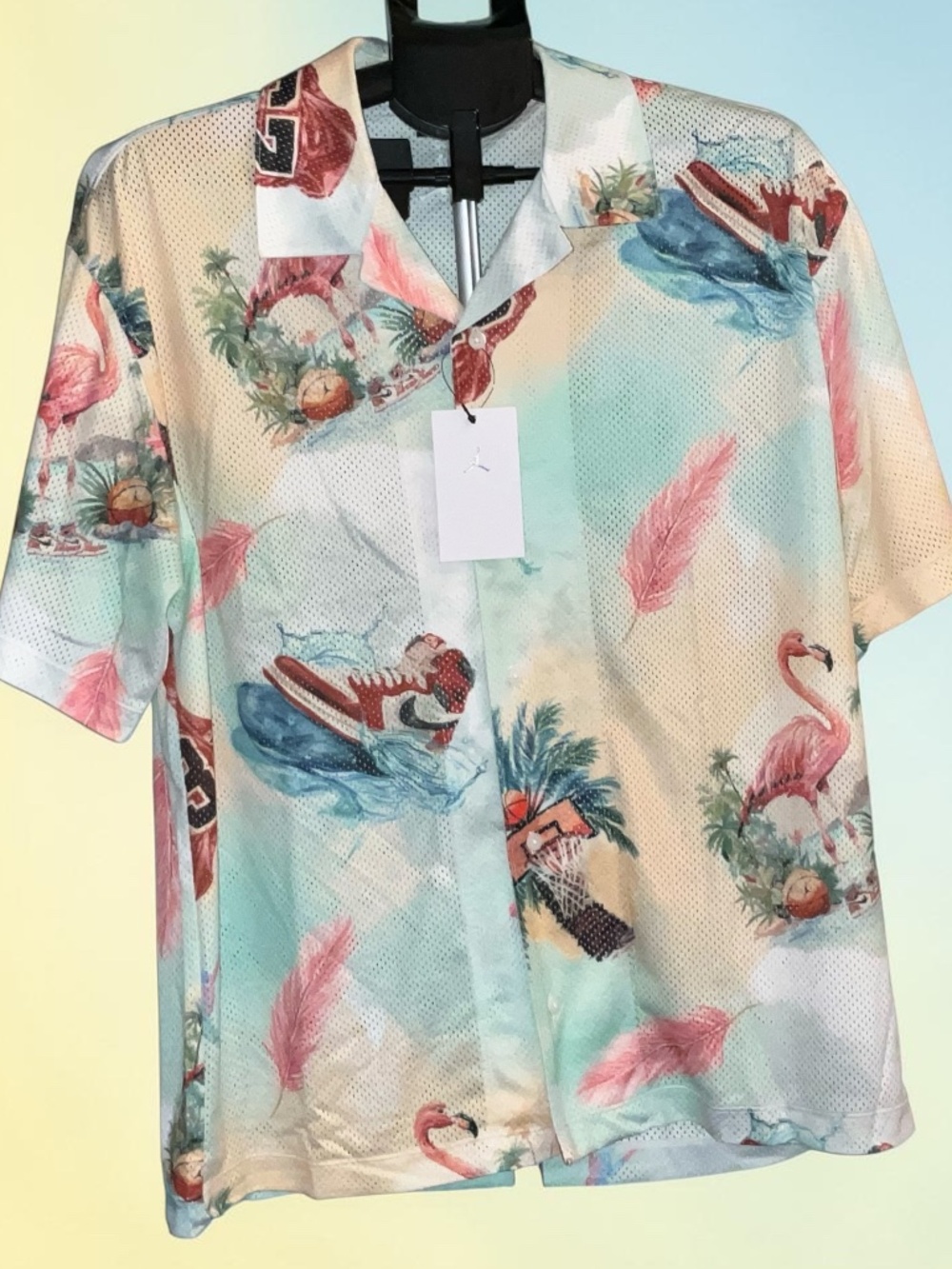 Jordan Essentials Tropical Graphic Print Camp Top. NEW. Men’s MEDIUM
